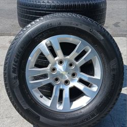 18" Chevy Silverado GMC Sierra Factory Stock OEM Wheels & Tires Tahoe Suburban Escalade Yukon Ram Tundra Titan Rims Rines Llantas.. Setof4 
