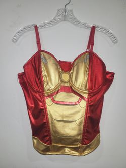 Women's Size Large = 12/14 Marvel Iron Man Bustier Top Only Halloween Costume- Cash only