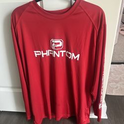 Men’s Phantom Outdoors Fishing Long Sleeved Sun Protection Shirt In Red