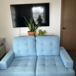 Teal Colored Two-Piece Sofa & Loveseat Set
