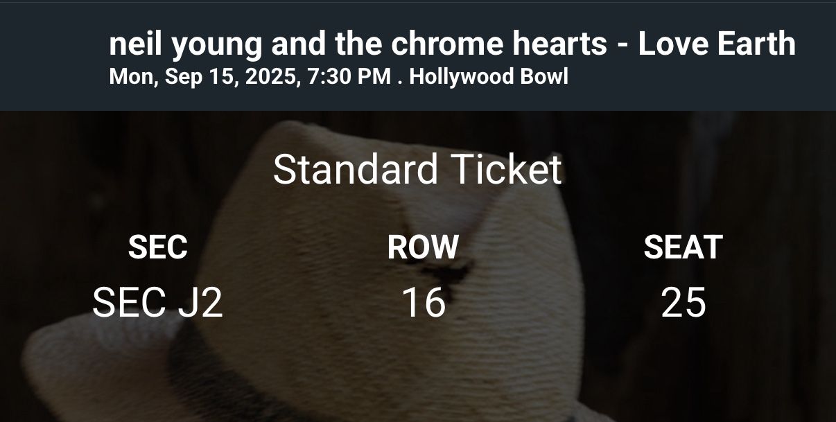 Neil Young - Hollywood Bowl September 15 - Tonight 