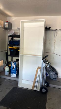 Tall White Standing Shelving Unit
