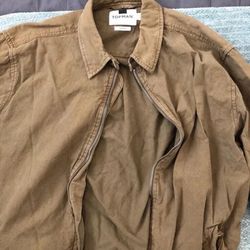 Topman Men’s Olive Zipper Jacket - L