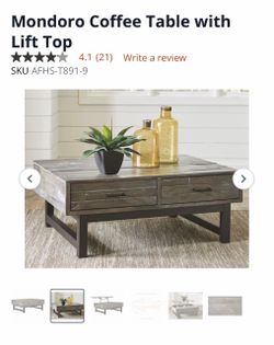 Coffee table with lift top