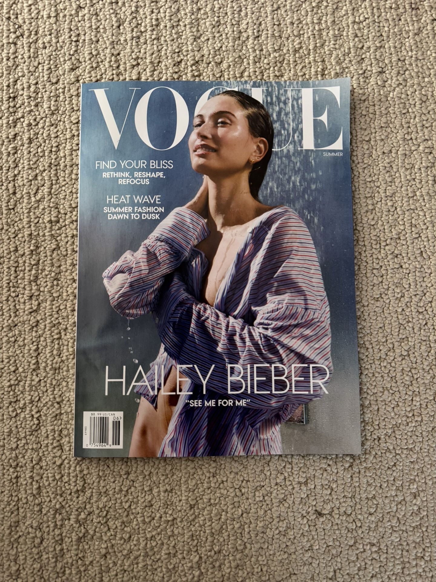 Vogue Summer 2025 Magazine featuring Hailey Bieber