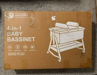 HARPPA 4 in 1 Baby Bassinet Bedside Sleeper (Gray)
