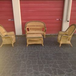 Four piece worker patio furniture set