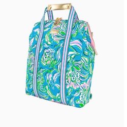 NWT Lilly Pulitzer Backpack Cooler in Cumulus Blue Chick Magnet with phone case