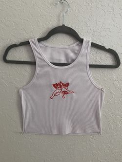 White Angel Cherub Y2K style Crop Top Size S
