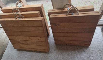 Boho Picnic Wood Folding Low Tables