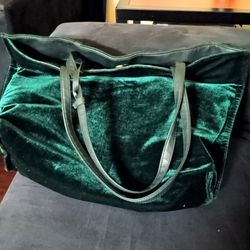 Green velvet Hand Bag 