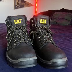 Mens 10.5 CAT Steel Toe Work Boots