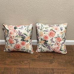 Floral Decorative Throw Pillows – Set of 2