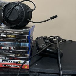 PS4 With Games And Head Set And Controller 