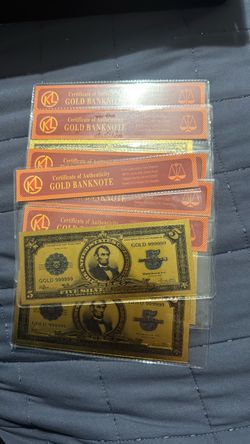 1923 Abraham Lincoln Banknote 24K Gold Foil