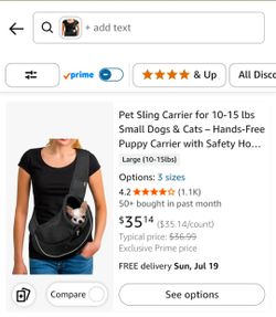 Yudodo Black Pet Carrier Sling Bag L