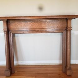 Circa 1930s Tiger Oak Fireplace Mantle 