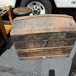 Antique 1800s Dome Top Steamer Trunk