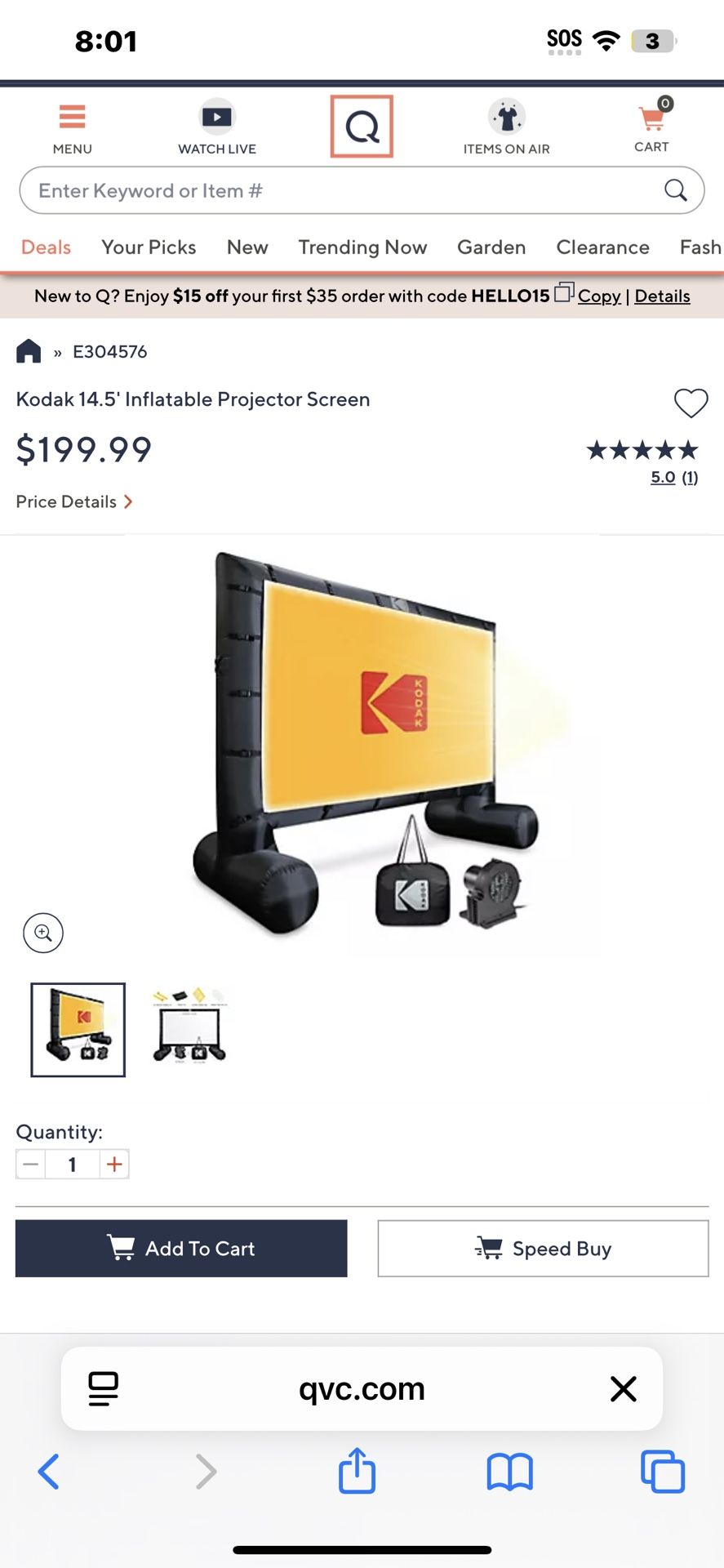 Kodak inflatable large screen