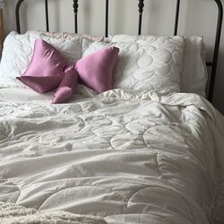 Queen bed from ikea with mattress & slats - $400 OBO