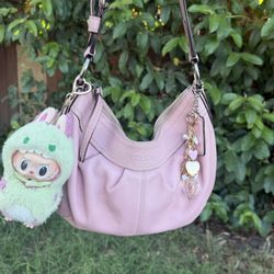 Pink Coach Pleated Hobo