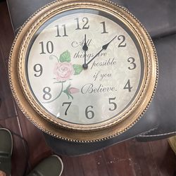 For Sale: $10 Wall Clock With Motivational Quote. Battery Powered 