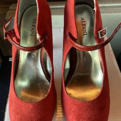 Red Velvet Stiletto Shoes