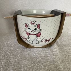 Marie From Aristocats Bowl With Chopsticks 