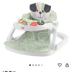 Portable Baby Chair Sit-Me-Up Floor Seat with Snack Tray and Developmental Toys, Puppy Perfection