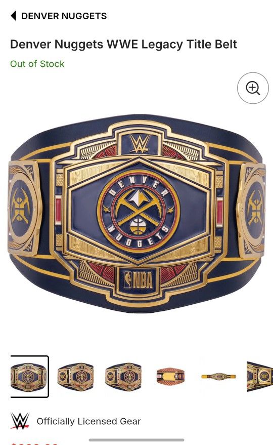 New Sealed WWE Denver Nuggets Belt
