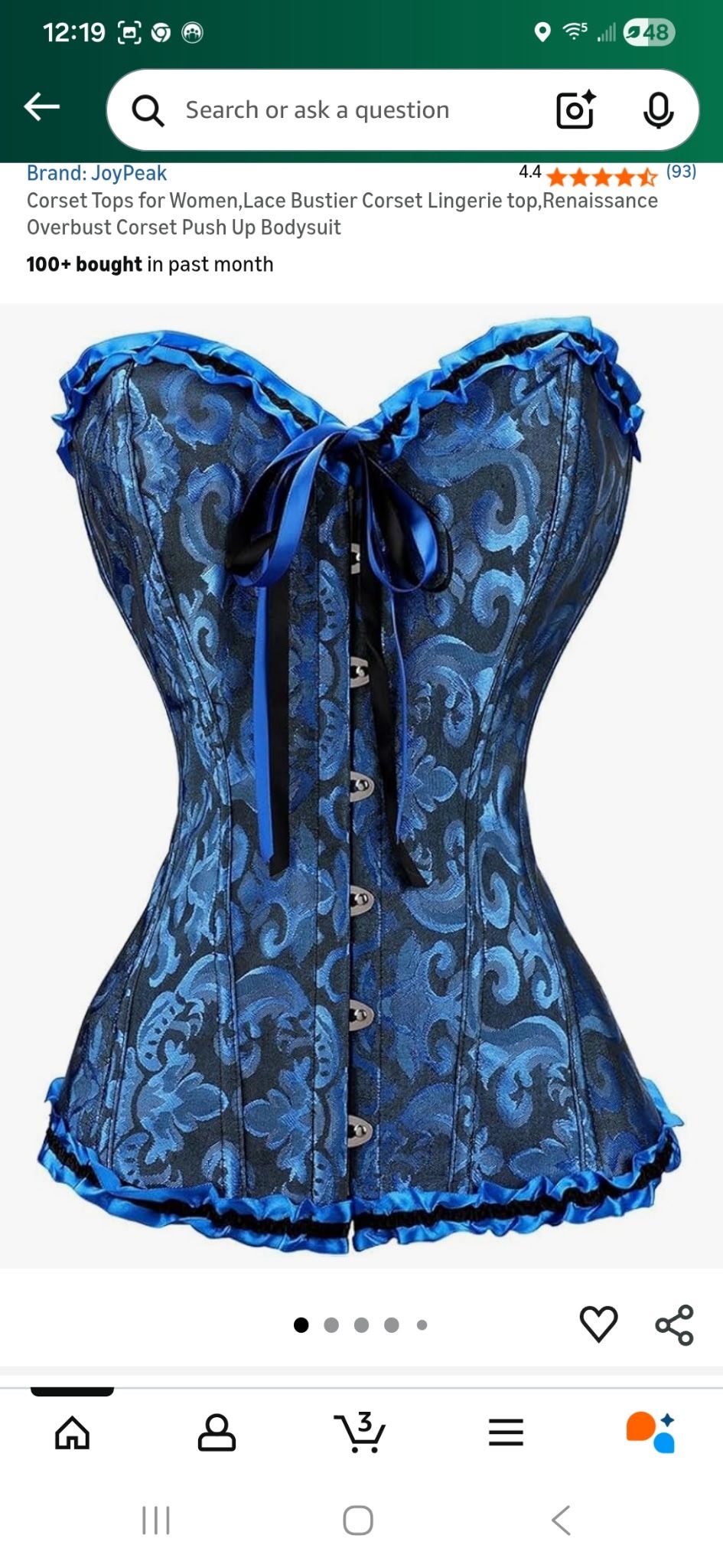 Royal Blue And Black Corset 4XL