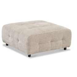 Mina Tufted Ottoman 35" Beige Woven Fabric