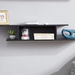 Black Floating TV Stand Wall Mounted Entertainment Center Modern Media Console TV Storage Shelf 