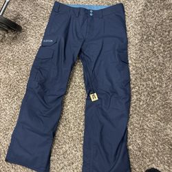 Double Layered Burton Snowboarding Pants Large (blue 