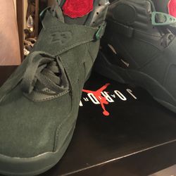 Dark green  Jordan 8 double straps