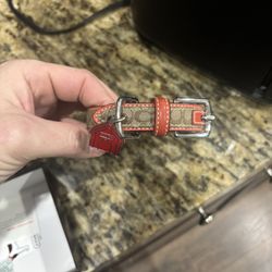 Coach Grey and Red Small Animal Collar