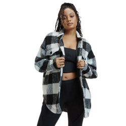 GOOD AMERICAN Plaid Shacket Jacket size 00/0