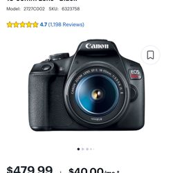 Canon EOS Rebel T7 DSLR Camera