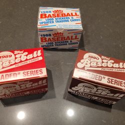 Baseball Card Traded Sets 1988, 1989, 1990 Nice Shape