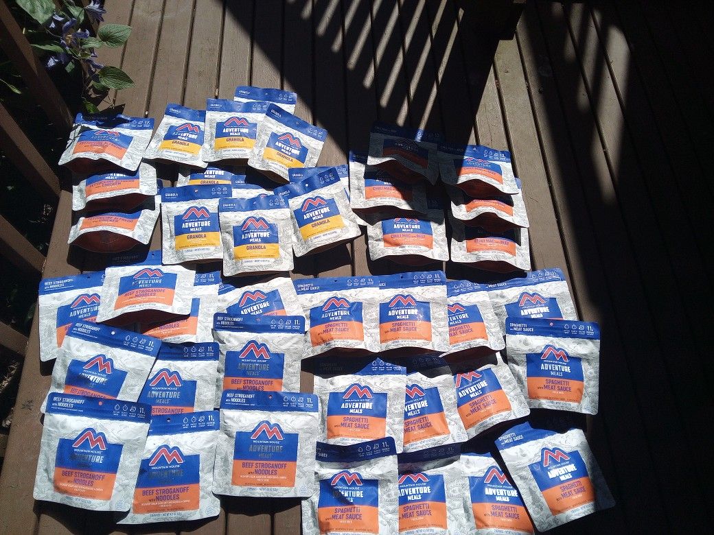 Huge Lot Of 41 Freeze Dried Mountain House Adventure Meals