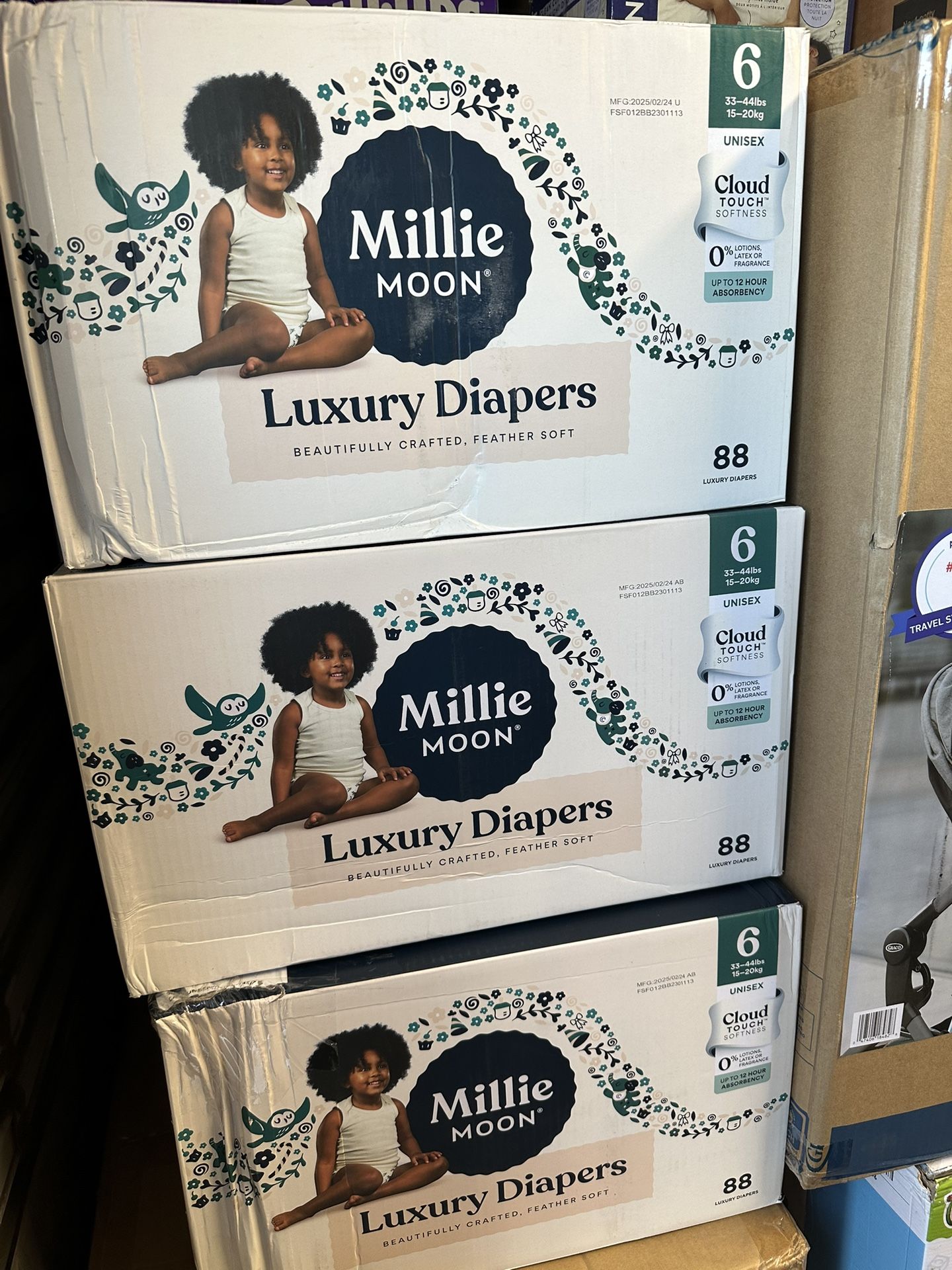 Millie Moon Luxury Disposable Diapers - Size 6 - 88ct