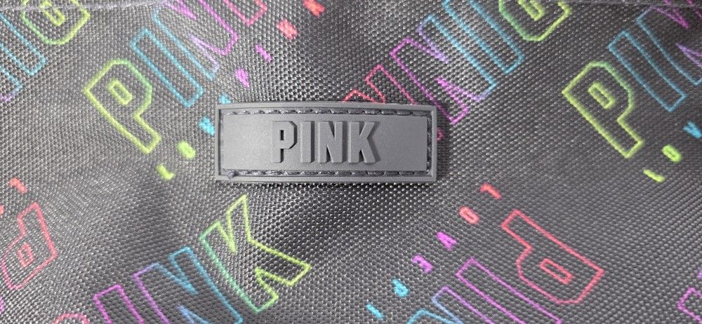 New Victoria Secret Pink Weekender Tote Bag Black Weekend Shoulder Bag