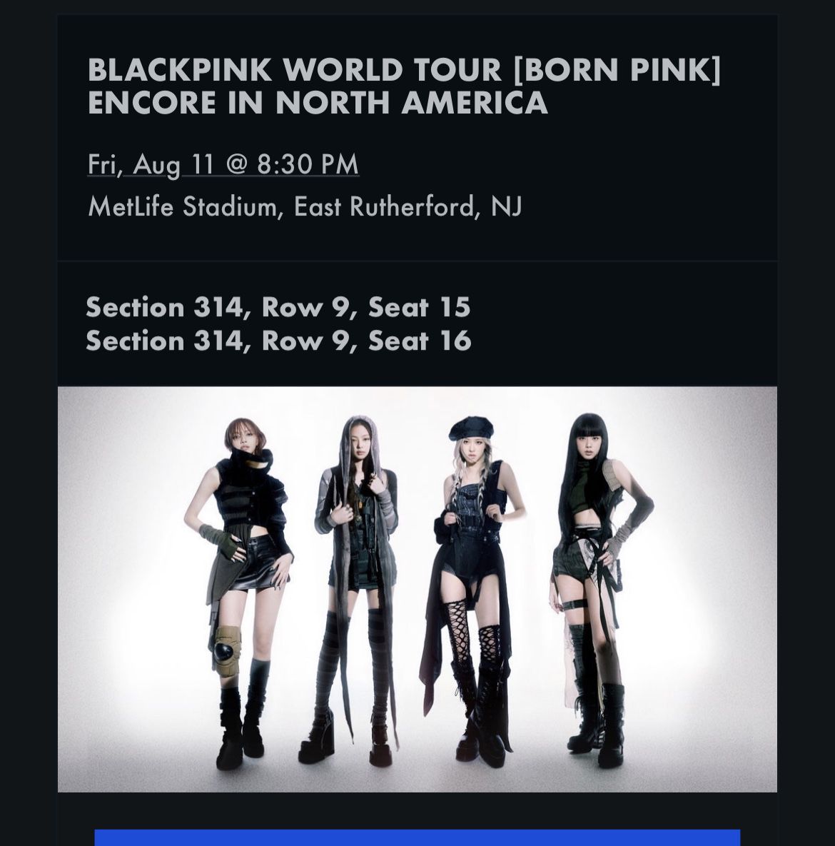 Black Pink Tickets Tonight!