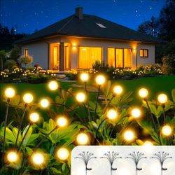 Brand new Vibrant Solar Garden Lights, Ultra Bright Solar Powered Firefly Lights Outdoor Waterproof, High Flexibility Starburst Swaying Light, 8 LED L