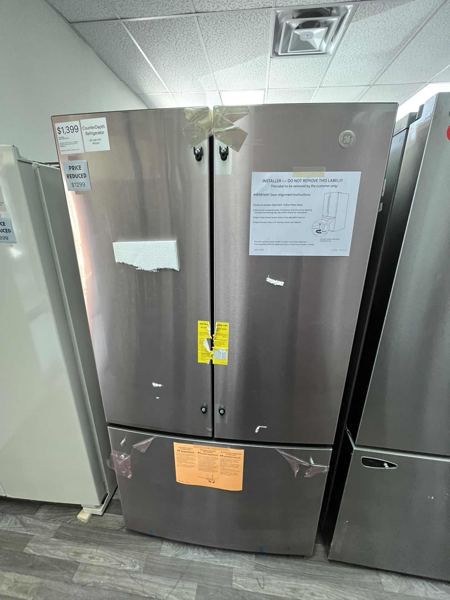 Now Only $1299 Limited Time GE Counter Depth French Door Fridge, ENERGY STAR, Open Box, One Year Warranty