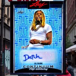 Lil Durk 2023 Leaf Pop Century Continuum Platinum Blue Auto #/25