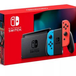 NIB Nintendo Switch with Neon Blue and Neon Red Joy-Con