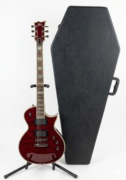 ESP LTD Deluxe EC-1000 See-Thru Black Cherry Electric Guitar with Coffin Case (A1G012582)