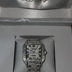Cartier Santos Iced Out Watch