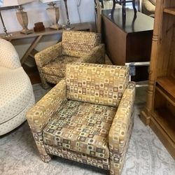 Retro Pair Of Armchairs